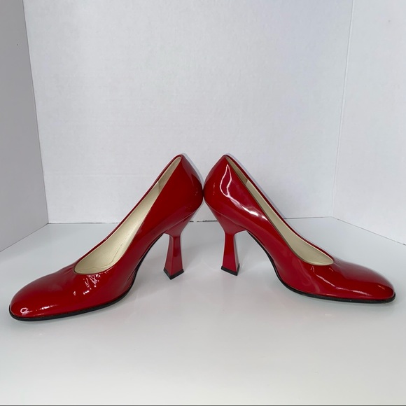 MIU MIU Vintage Red Round Toe, Triangle Heel 37.5 - Picture 2 of 10